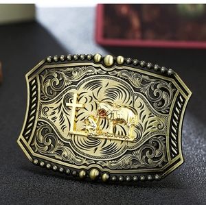 Gold cowboy man of faith at cross with horse  Belt buckle